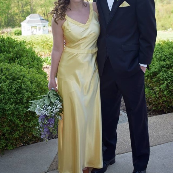 gold silk gown